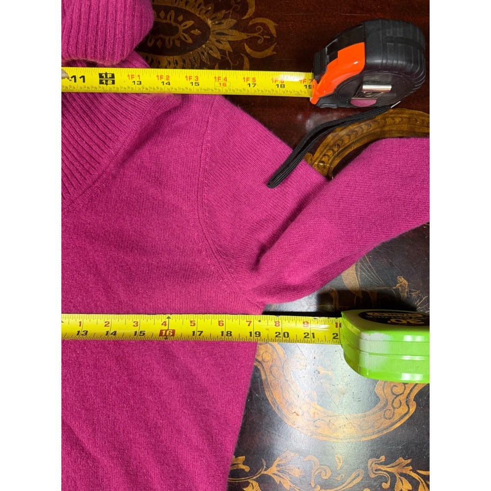 Apt 9 Pure Cashmere Pink Magenta Cowl Neck Pullover Sweater Cozy Minimalist L - Picture 10 of 13